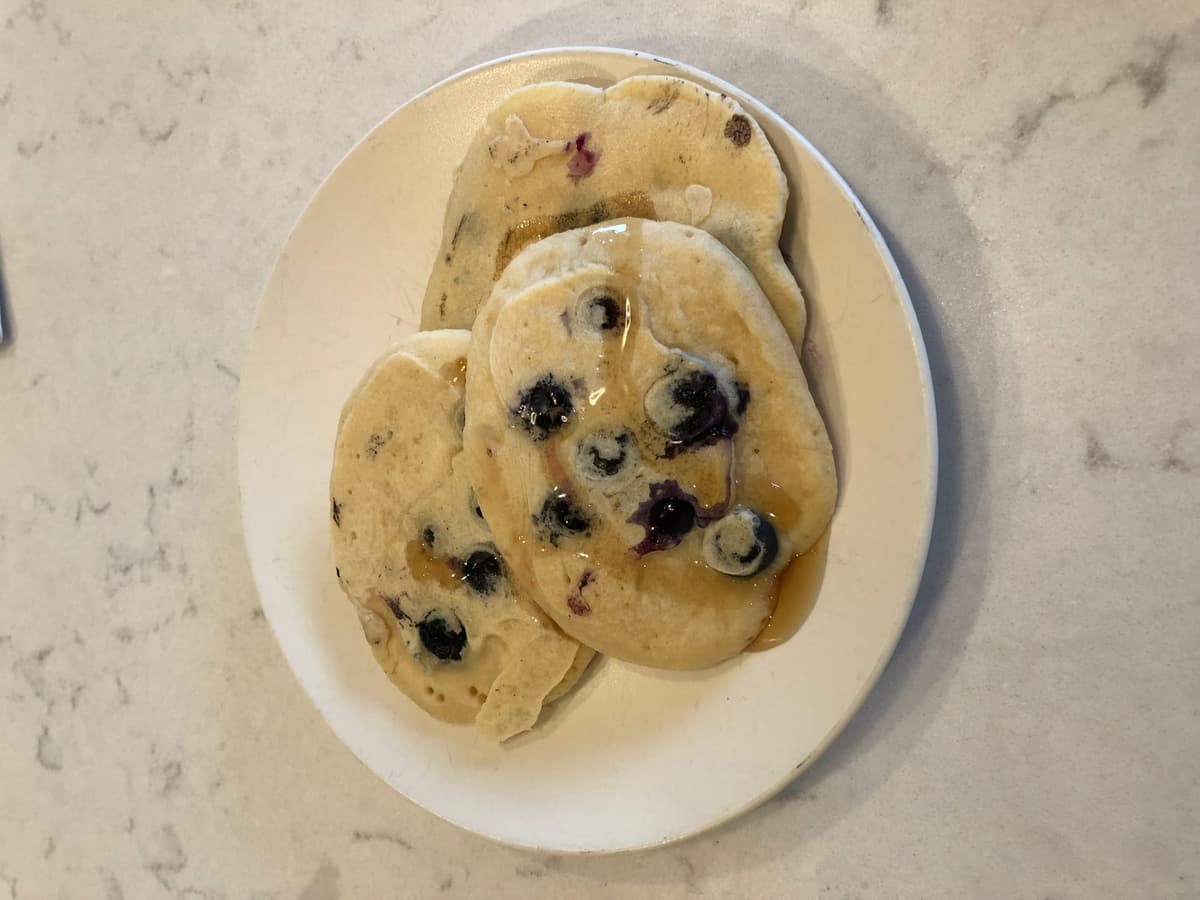 American style blueberry pancakes