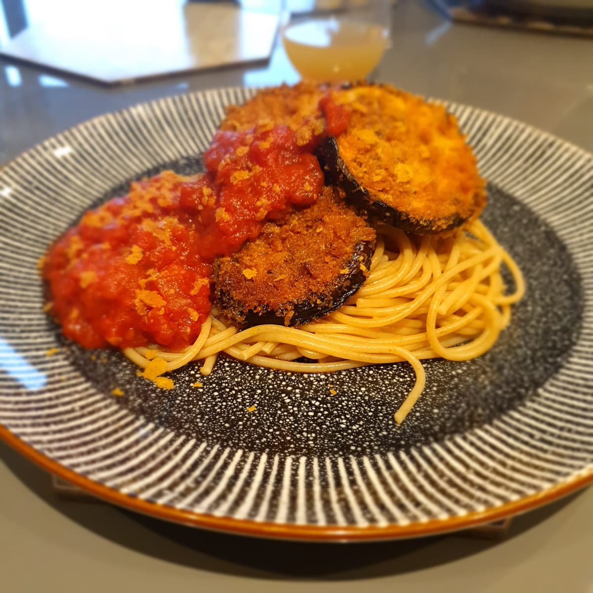 Aubergine Parmigiana w/ Pasta Marinara