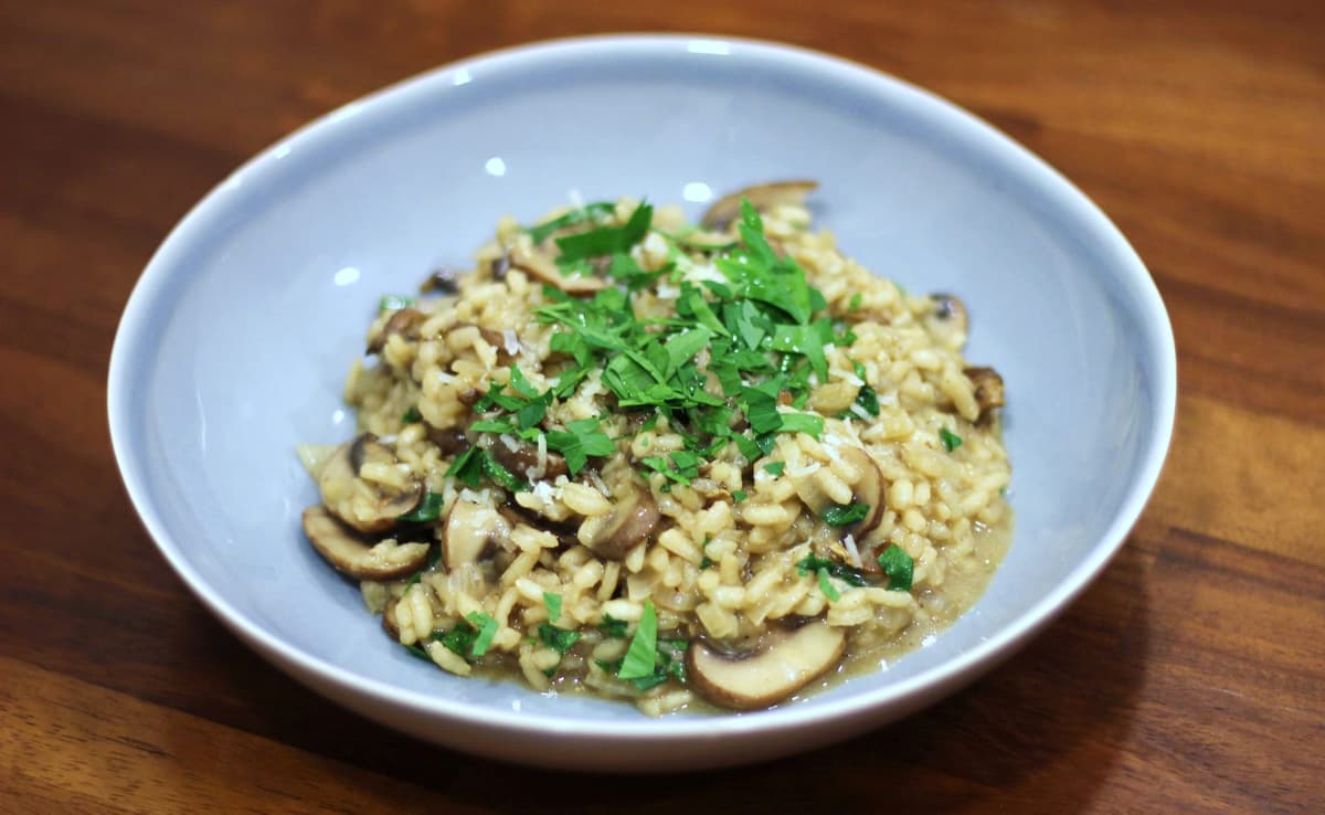 Chestnut and mushroom risotto