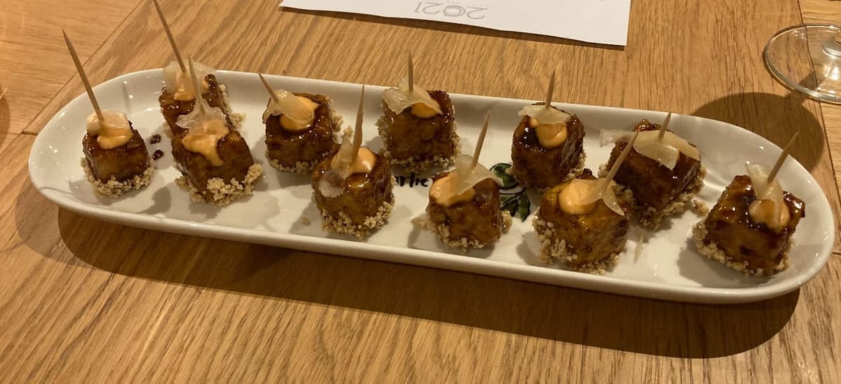 Glazed Tofu Bites with Peanut & Ginger