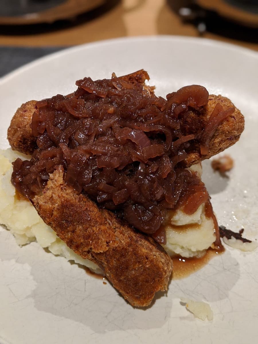 Sausage, Mash and Onion Gravy