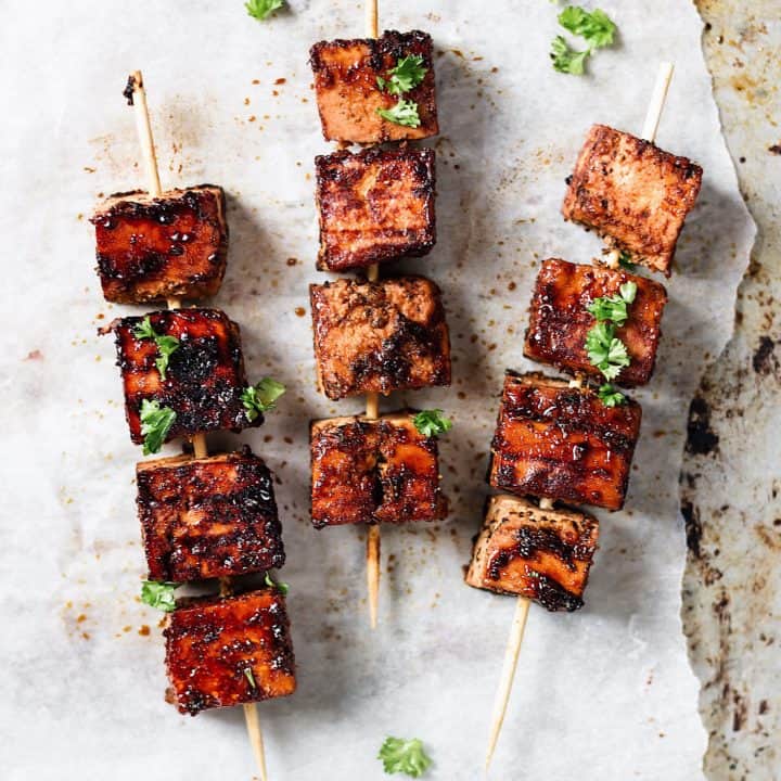 Sticky BBQ Tofo Skewers