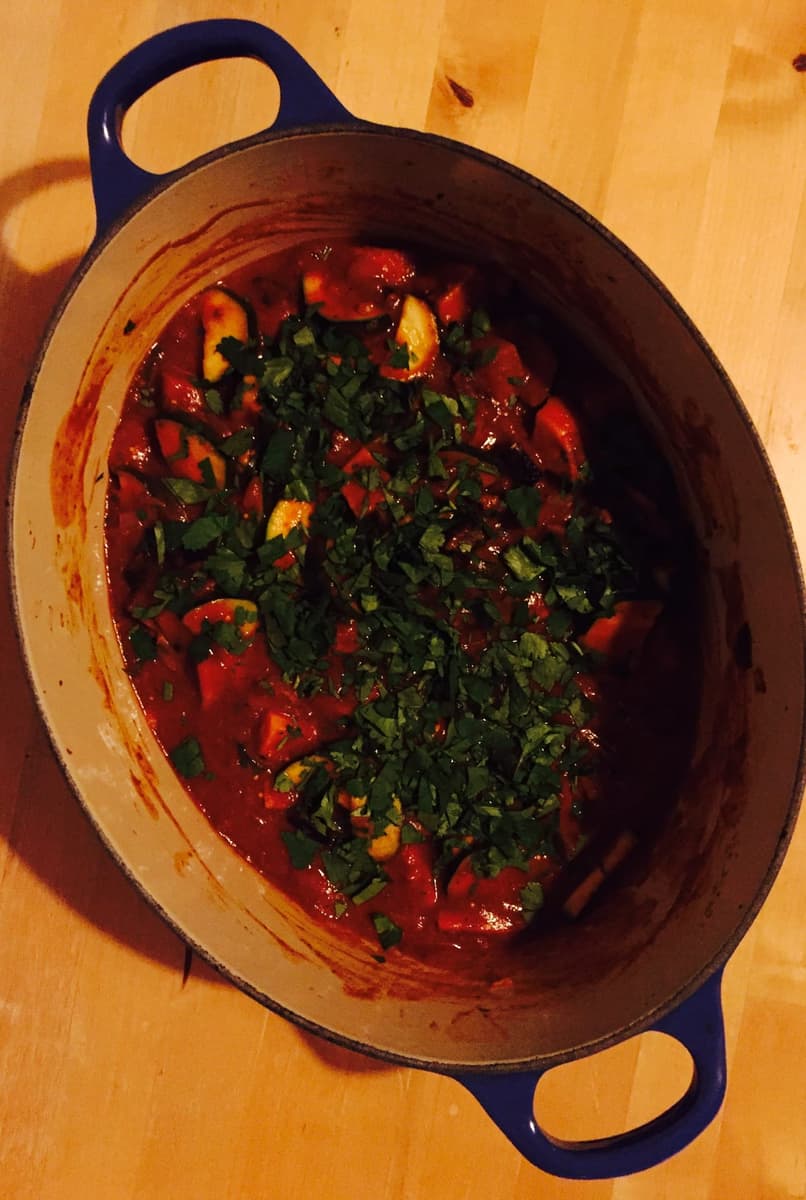 Sweet potato & aubergine curry